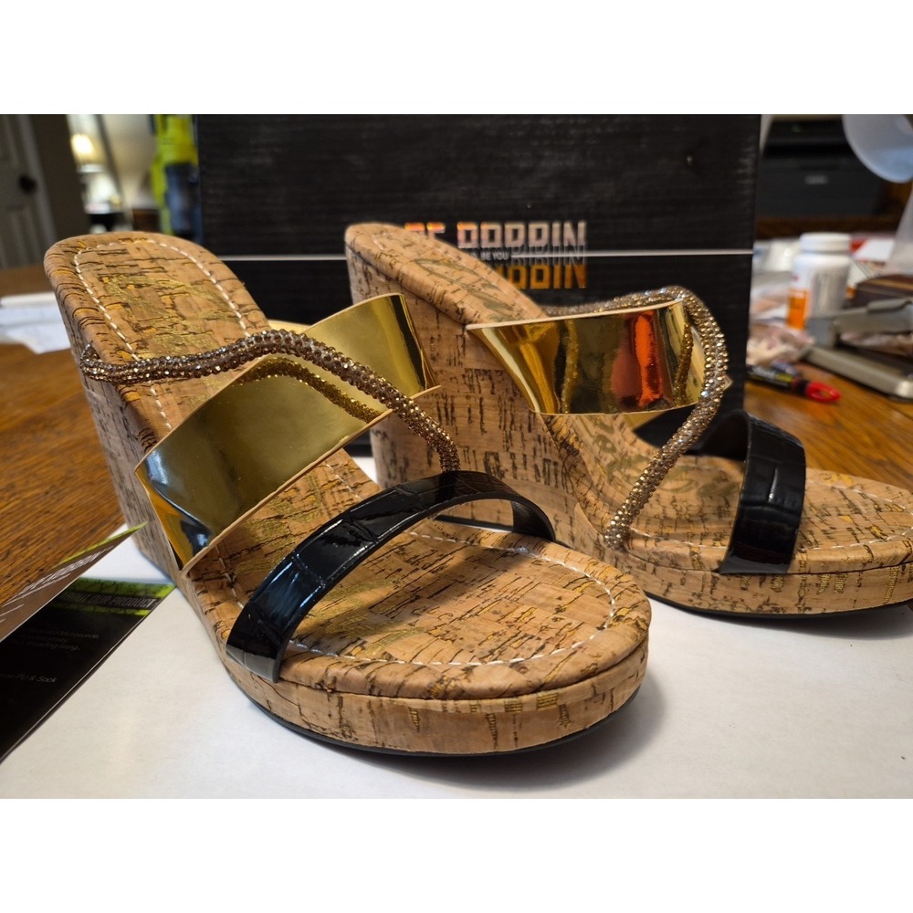 CAPE ROBBIN SANDAL WEDGES Size 6 Women's Shoes 5 In. Wedge Heel Cork New In Box